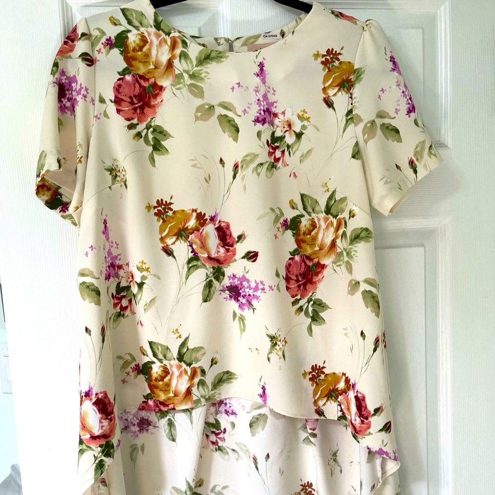 Gorgeous floral high-low blouse size small